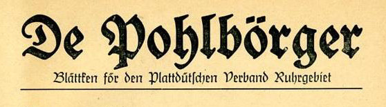 Titelkopf der Zeitschirft "De Pohlbörger"