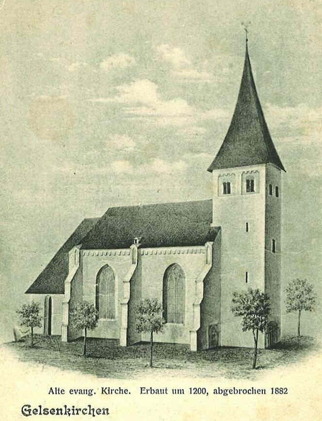Die alte Georgskirche erbaut um 1200, abgebrochen 1882